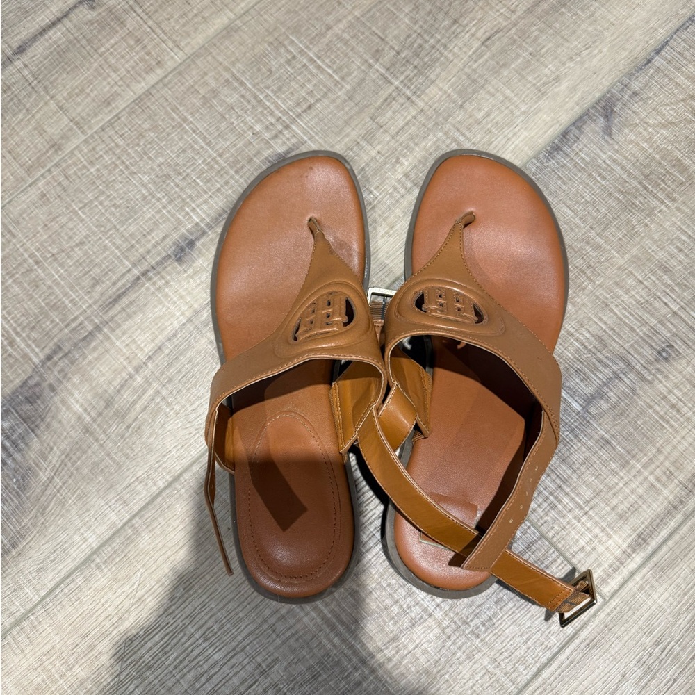 Tommy Hilfiger Tan Leather Sandals